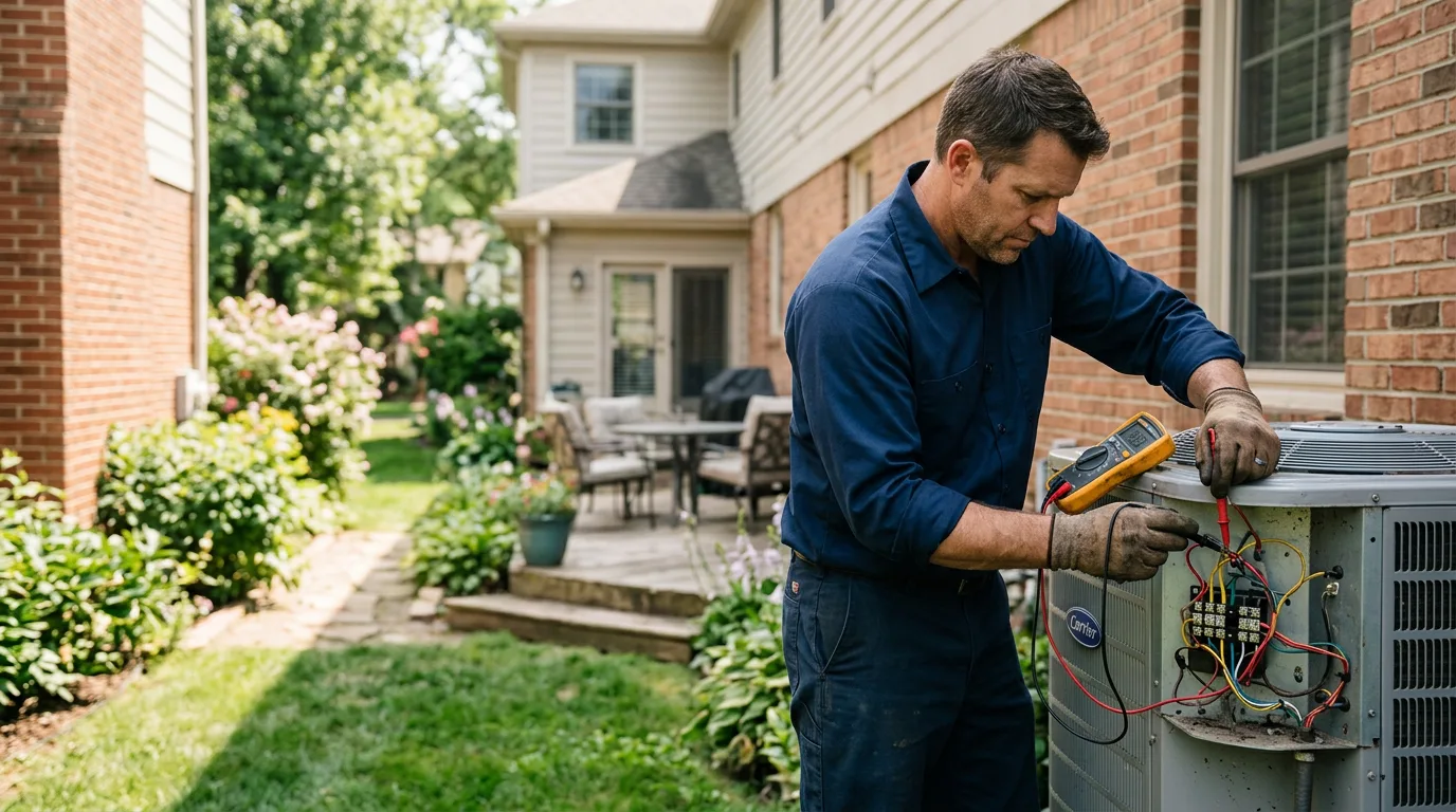 HVAC technician working near Ness City, KS